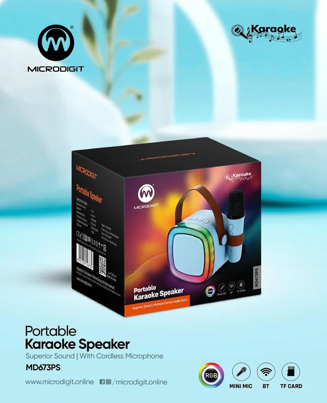 Microdigit MD673PS Portable Karaoke Wireless Speaker