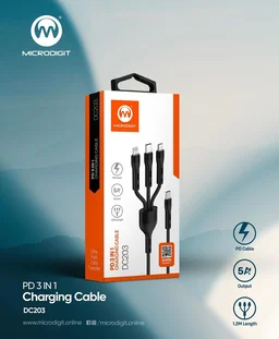 Microdigit DC203 3-in-1 5A PD Cable