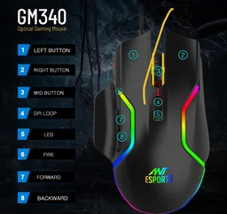 Ant Esports GM340 Wired Optical Gaming Mouse - Black