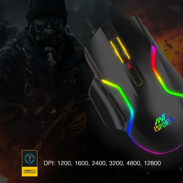 Ant Esports GM340 Wired Optical Gaming Mouse - Black