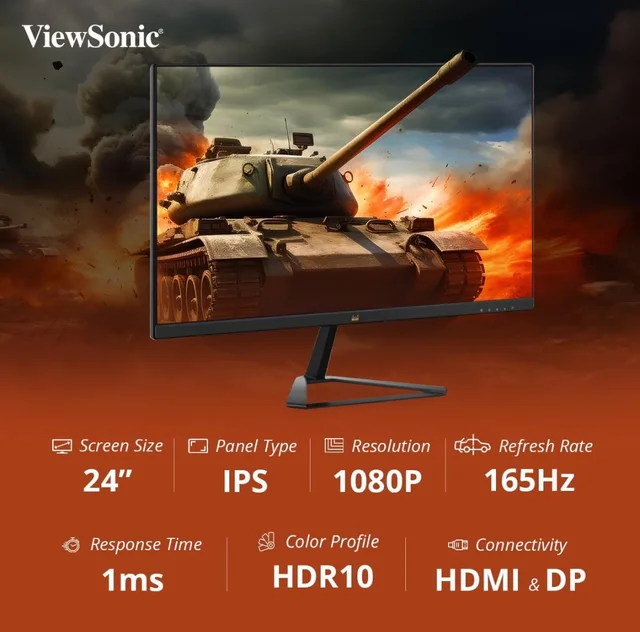 Viewsonic ViewSonic VX2479-HD-PRO Omni 24 Inch FHD IPS Gaming Monitor - Black