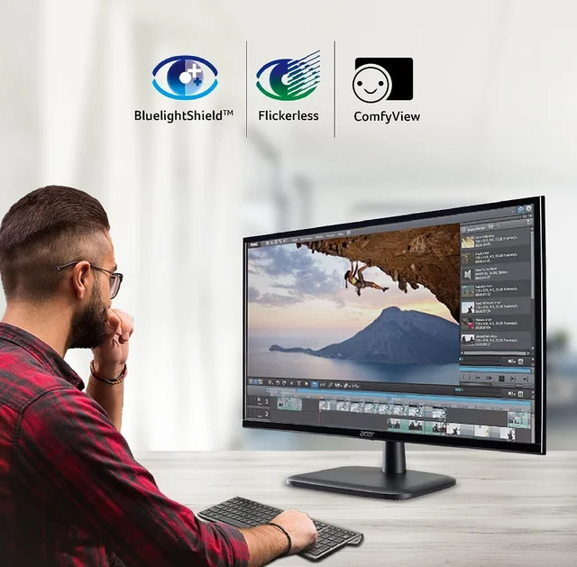 Acer EK220Q 21.5 Inch (54.61 Cm) Full HD VA Panel LCD Monitor - Black