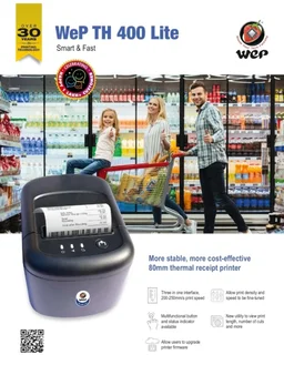 Wepsol WEP TH 400 Lite Thermal Receipt Printer - Black