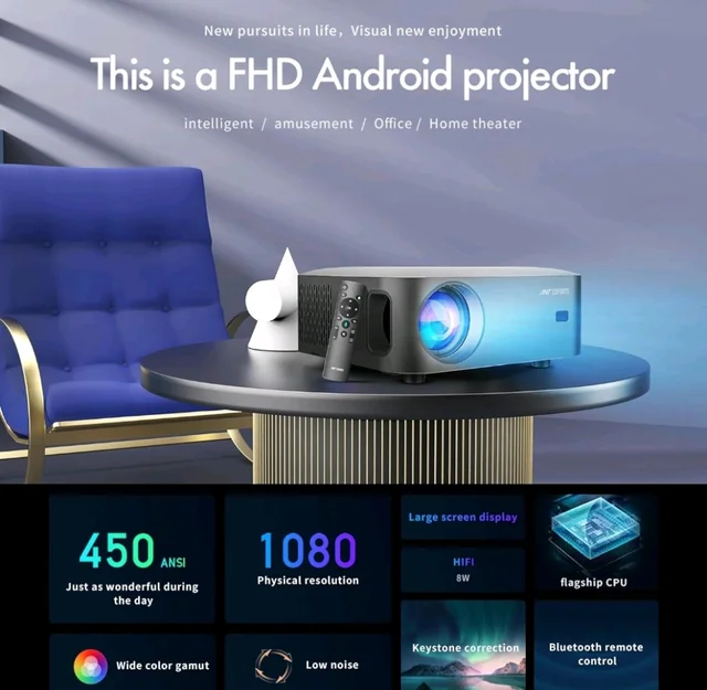 Ant Esports View 611 LED 1080P Native & 4K Multimedia Projector - Black