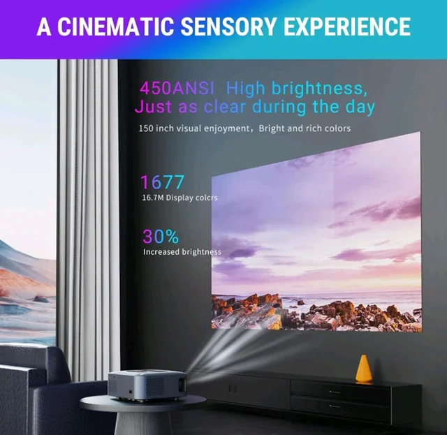 Ant Esports View 611 LED 1080P Native & 4K Multimedia Projector - Black