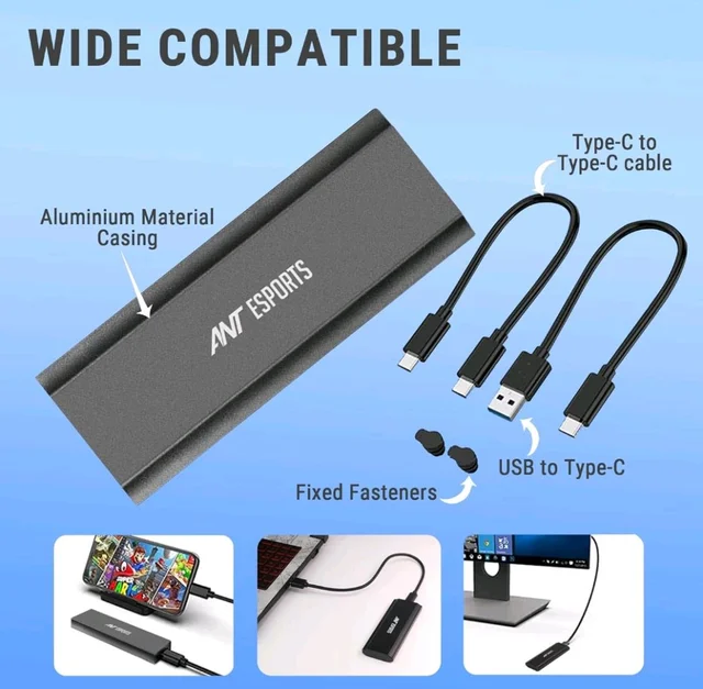 Ant Esports AENE201 M.2 NGFF & NVMe SSD Enclosure USB 3.1 - Black