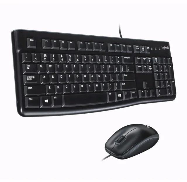 Logitech MK120 Wired USB Keyboard and Mouse - Black