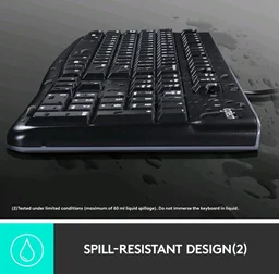 Logitech MK120 Wired USB Keyboard and Mouse - Black