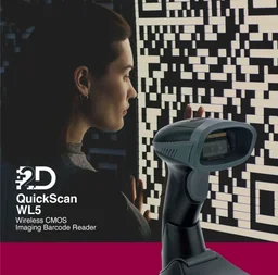 Fingers FINGERS 2D-QuickScan WL5 Wireless Barcode Scanner - Black