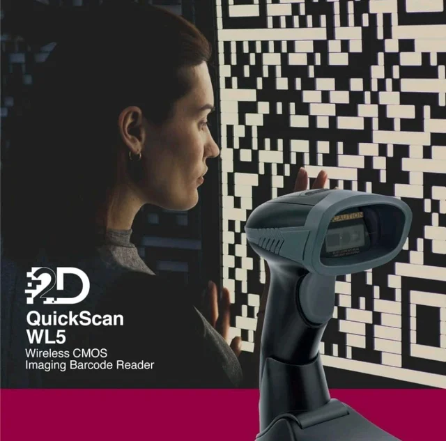 Fingers FINGERS 2D-QuickScan WL5 Wireless Barcode Scanner - Black