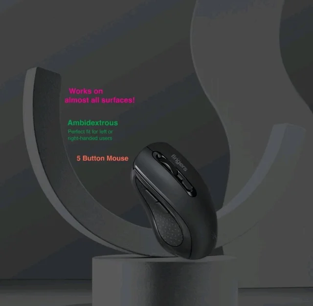 Fingers FINGERS Duo-Recharge Wireless Deskset Mouse + Keyboard Combo - Black