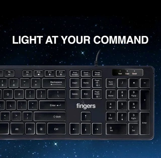 Fingers FINGERS Magnifico Moonlit Wired USB Keyboard