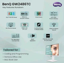 BenQ GW2486TC 24" IPS 100Hz Full HD Coding Monitor - White