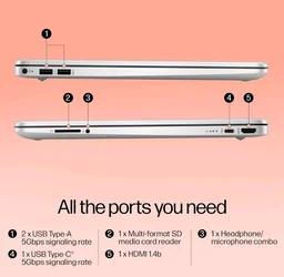 HP 15s, 12th Gen Intel Core i5-1235U, 8GB DDR4, 512GB SSD, (Win 11, Office 21, 15.6" FHD Laptop, Intel UHD Graphics - Silver