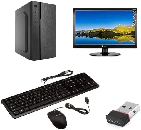 Assemnbled Intel Core 2 Duo (4 GB DDR2/500GB/Windows 7 Ultimate/51 2 MB/15.4Inch Screen/Online Class Computer 01)(Multicolor)