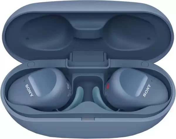 SONY WF-SP800N With 26 Hours Battery Life Activenoise cancellation enabled Bluetooth Headset (Blue,True Wireless)
