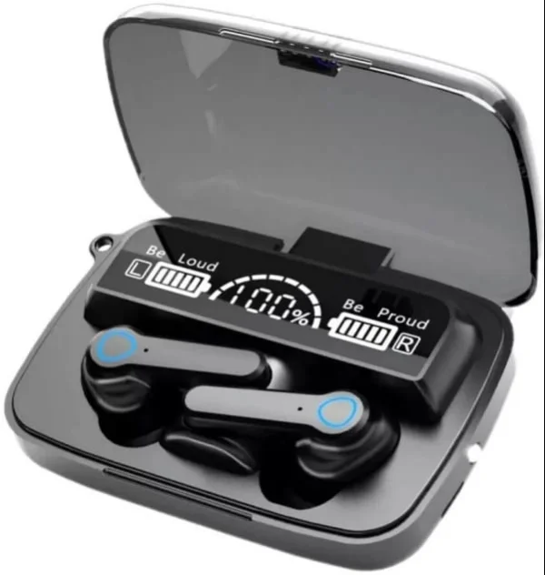 Tunifi M19 Earbuds Upto 48 Hours Playback withPower Bank and ASAP Charge Bluetooth Headset(Black, True Wireless)