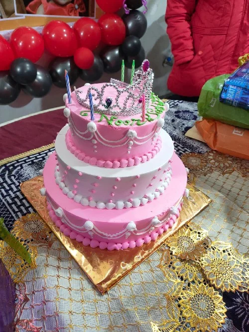 Beautiful Pink N Tasty 3 Tier Cake - 3KG, Eggless