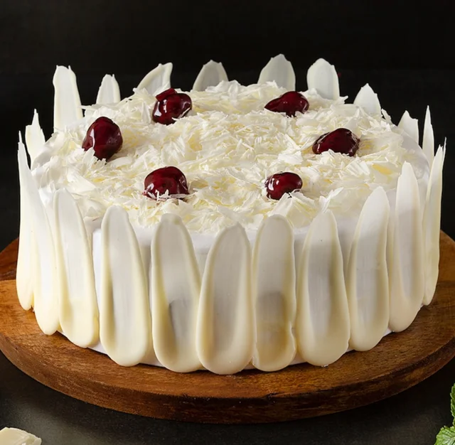 Delicious White Forest Cake - Half Kg, Eggless