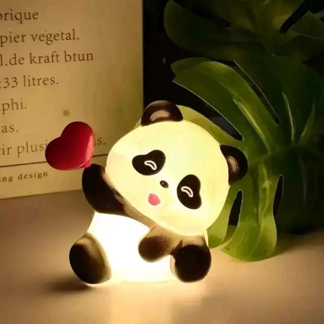 Super Cute Sitting Panda With Heart In Hand Night Light And Best Gift EC1075