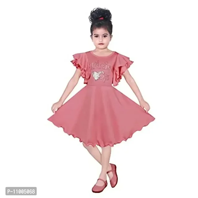 S.M MUNIF Dresses Trendy Dress for Baby/Kids Girls Frock Wedding Dress| Kids Fancy Frock Dresses Cotton Blend Fabric 11005068 - Mona Lisa, 4 To 5 Year's