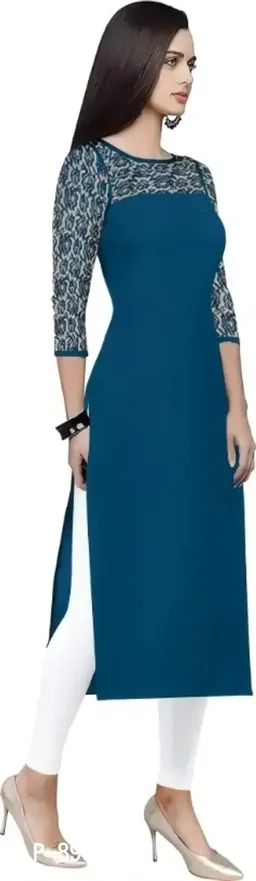 Classic Crepe Solid Kurtis For Women 8905397 - M