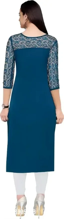Classic Crepe Solid Kurtis For Women 8905397 - L