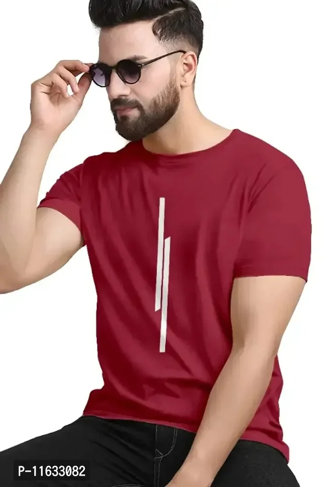 Classic Polyester Striped Tshirt for Men 11633082 - XL