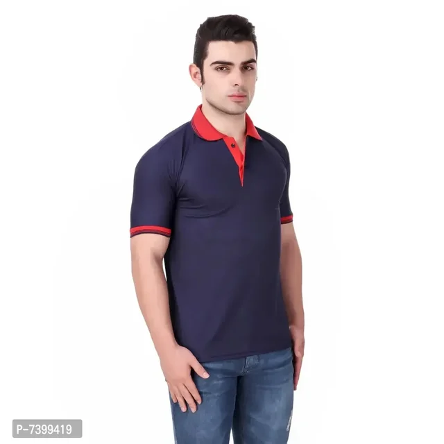 Contemporary Polyester Blend Solid Polos For Men- Pack Of 2) 7399419 - M