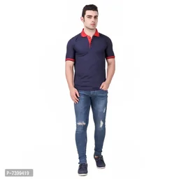 Contemporary Polyester Blend Solid Polos For Men- Pack Of 2) 7399419 - L