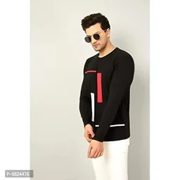 AUSK Men's Full Sleeves Casual T-Shirts(Black-X-Large) 9824476 - XL
