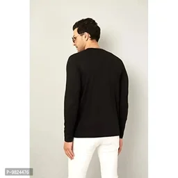 AUSK Men's Full Sleeves Casual T-Shirts(Black-X-Large) 9824476 - XL