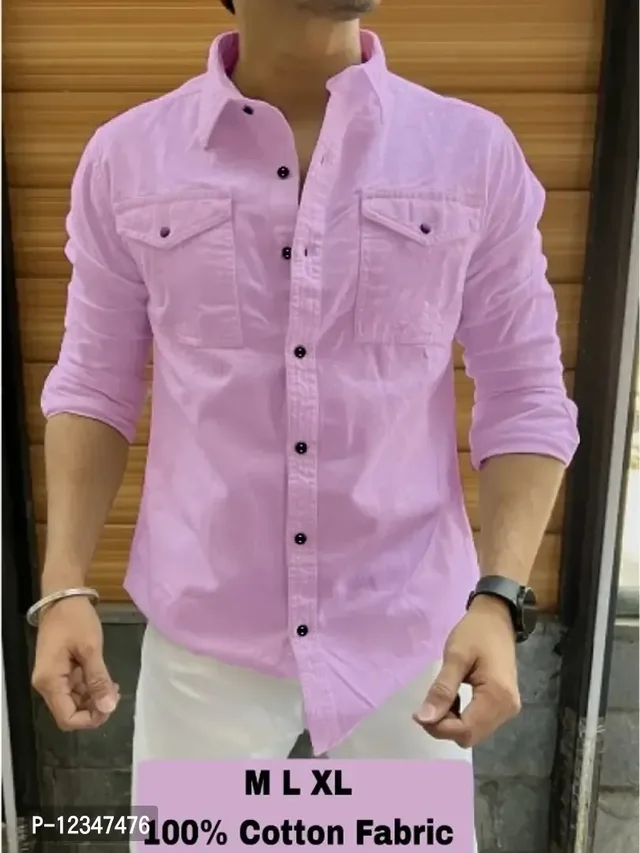 Mens New DoublePocket Cotton Shirts - XL