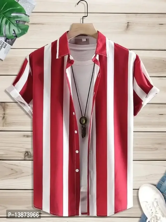 Stylish Lycra Short Sleeve Shirt For Men 13873966 - M