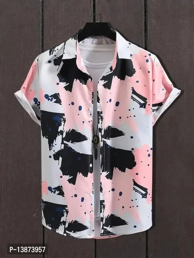 Stylish Lycra Short Sleeve Shirt For Men 13873957 - M