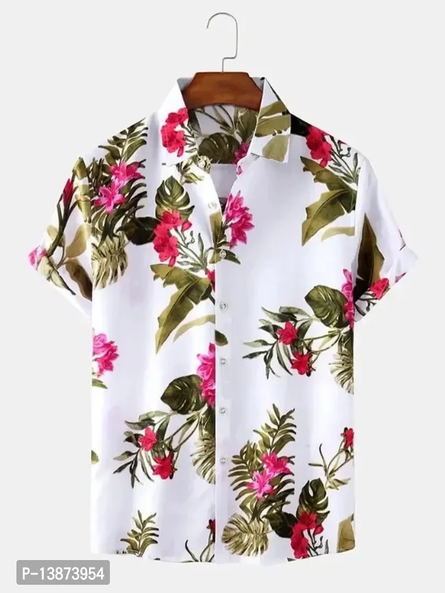 Stylish Lycra Short Sleeve Shirt For Men 13873954 - M