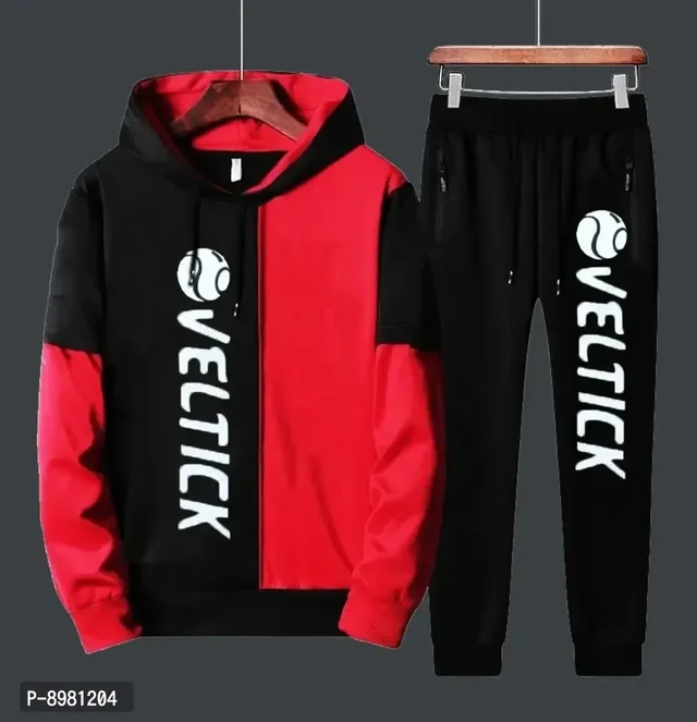 Stylish Fancy Cotton Blend Colourblocked Regular Fit Tracksuit For Men 8981204 - XL