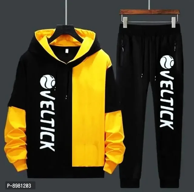 Stylish Fancy Cotton Blend Colourblocked Regular Fit Tracksuit For Men 8981203 - 2XL