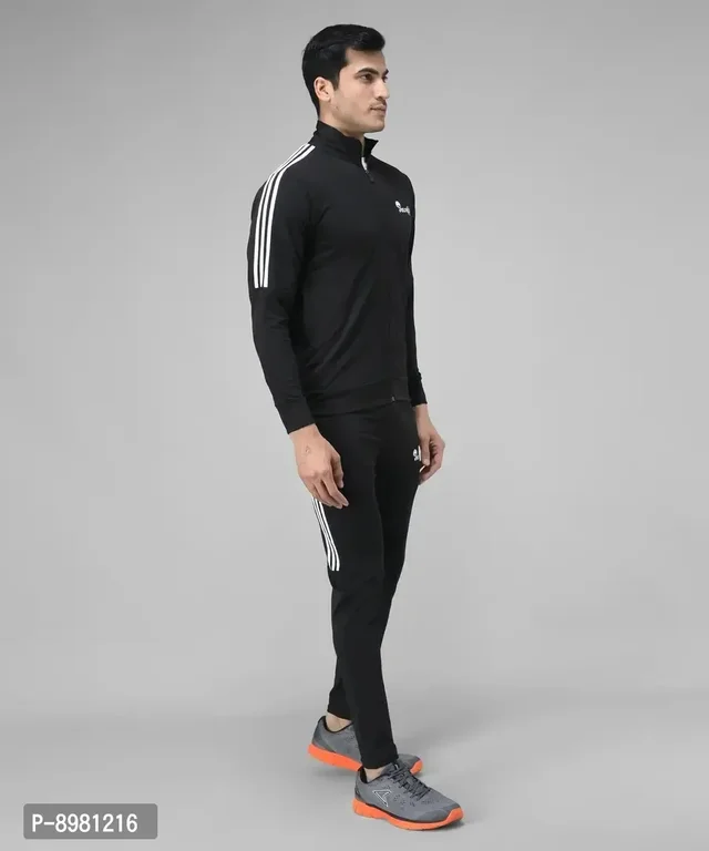 Stylish Fancy Cotton Blend Solid Regular Fit Tracksuit For Men 8981216 - XL
