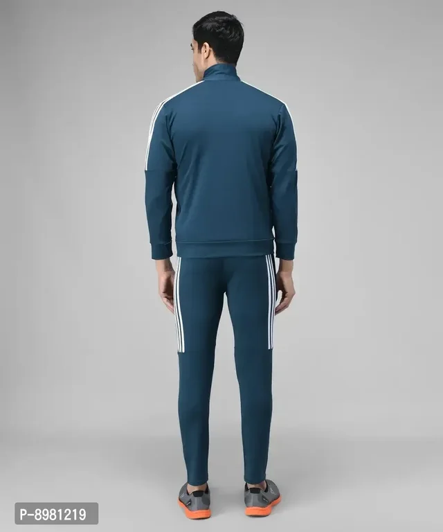 Stylish Fancy Cotton Blend Solid Regular Fit Tracksuit For Men 8981219 - XL