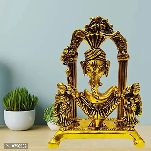 Buyent ? Ganesh Idols for Home Decor Metal ganpati Idol for Gift ganpati Idol for Office Desk Ganesh ji Metal murti for Office, Home Decoration, Living Room, Marriage Gift, puja Room 10758239