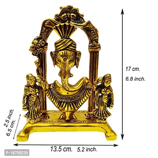 Buyent ? Ganesh Idols for Home Decor Metal ganpati Idol for Gift ganpati Idol for Office Desk Ganesh ji Metal murti for Office, Home Decoration, Living Room, Marriage Gift, puja Room 10758239
