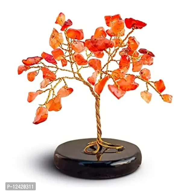 Crystal Tree - Carnelian Tree - Car Dashboard Accessories - Dashboard Figurines & Idols - Crystal showpieces for Home Decor- Crystal Home Decor Items- Crystal Tree for Good Luck12420311