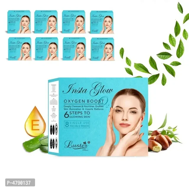 Luster Insta Glow Oxygen Boost Facial Kit | 6 Step Facial Kit | Made With Natural Ingredients | Instant Glow Facial Kit | All Skin Types | Paraben Free – 320ml Luster Insta Glow Oxygen Boost Facial Kit | 6 Step Facial Kit | Made With Natural Ingredients | Instant Glow Facial Kit | All Skin Types | Paraben Free – 320ml 4790137