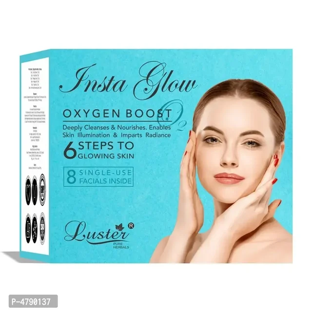 Luster Insta Glow Oxygen Boost Facial Kit | 6 Step Facial Kit | Made With Natural Ingredients | Instant Glow Facial Kit | All Skin Types | Paraben Free – 320ml Luster Insta Glow Oxygen Boost Facial Kit | 6 Step Facial Kit | Made With Natural Ingredients | Instant Glow Facial Kit | All Skin Types | Paraben Free – 320ml 4790137