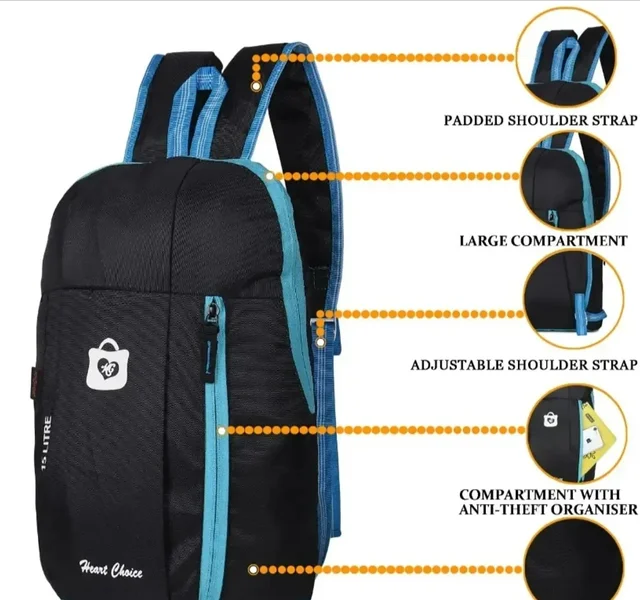 Men Stylish College School Travel Office Bag - 15 Ltr 8716772 - Black