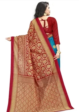 Women Beautiful Multicolored Mysore Silk Saree with Blouse piece 3776980