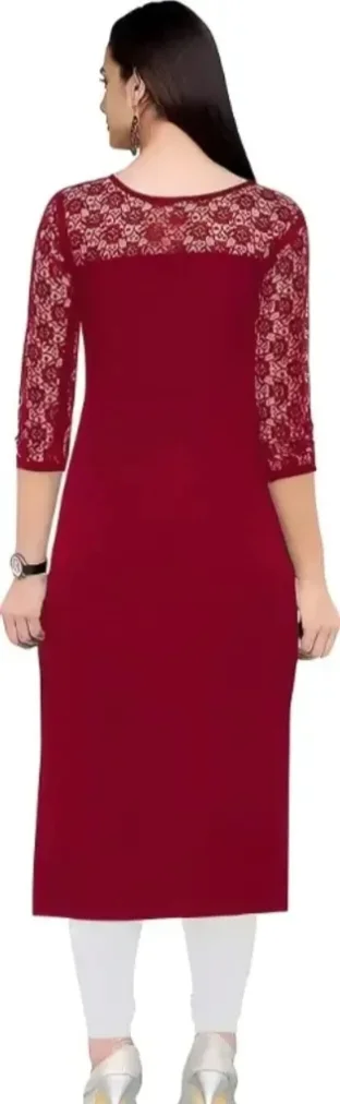 Classic Crepe Solid Kurtis For Women 8905397 - S