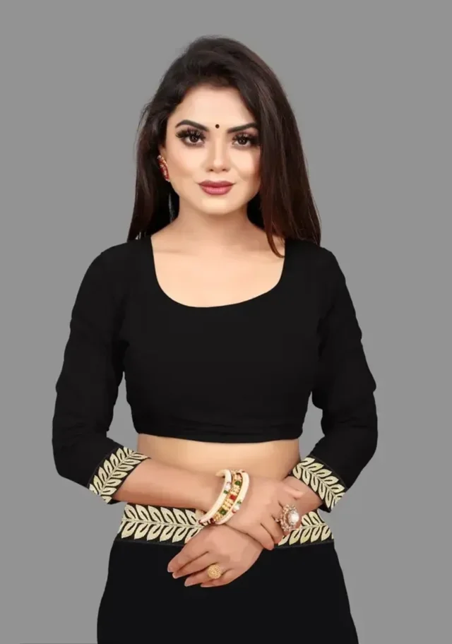 Stylish Fancy Vichitra Silk Saree With Blouse Piece For Women 12989720