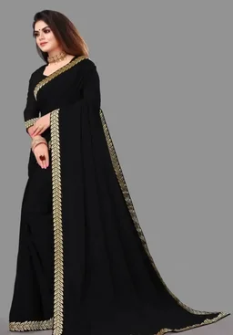 Stylish Fancy Vichitra Silk Saree With Blouse Piece For Women 12989720